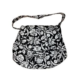 Marie Lifestyle Collection Black and White Floral Bag